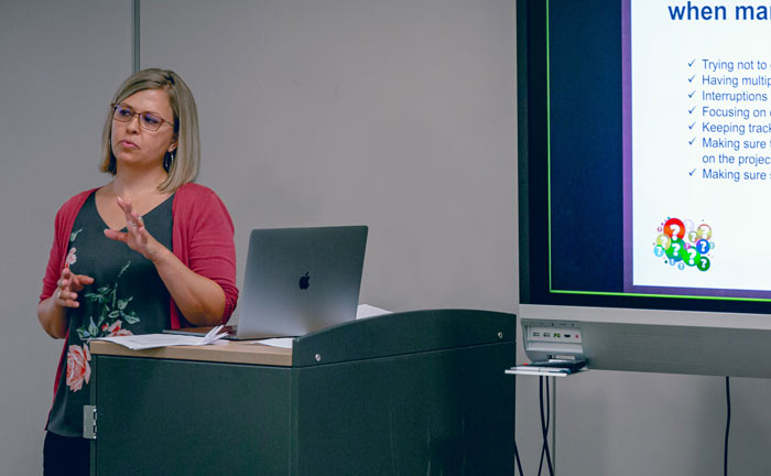 CET team member presenting at workshop