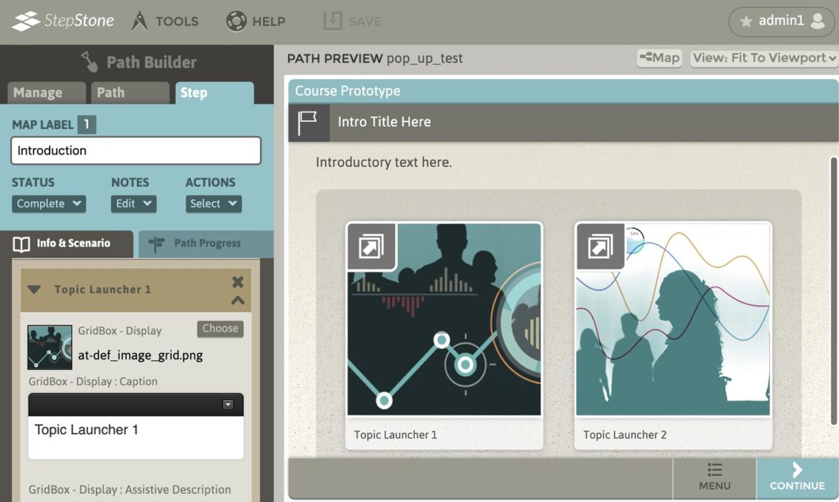 stepstone interface showing new sub-sequence features