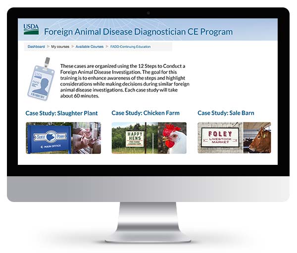 laptop showing a screenshot of the FADDCE course home page