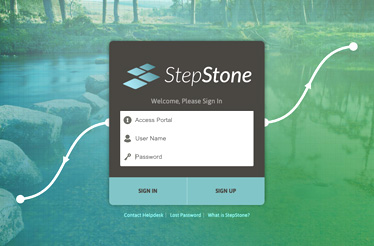 Stepstone log in screen