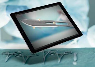tablet showing the anatomy of a scalpel activity